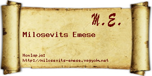 Milosevits Emese névjegykártya