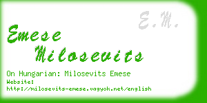 emese milosevits business card